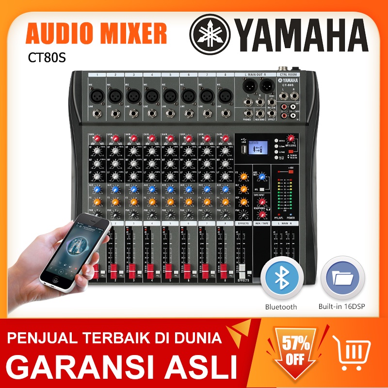 CT80S Pengaduk Audio Profesional 8 saluran mixer Efek gema bawaan Mendukung pemutaran Bluetooth/UBB/PC/MP3 Dukungan untuk penggunaan di dalam kendaraan Peralatan bernyanyi KTV pertunjukan luar ruangan