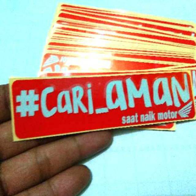 STICKER CARI AMAN NAIK MOTOR HONDA CUTTING