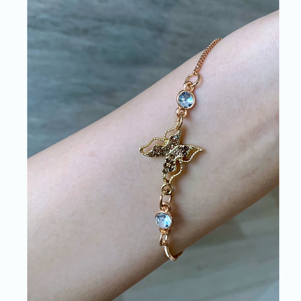 Gelang Serut titanium emas wanita berlian fashion wanita korea gelang tangan mutiara rantai Xuping bracelet aksesoris-#2