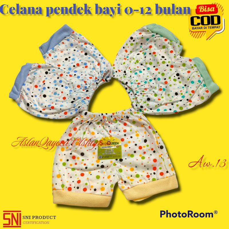 CELANA BAYI || 1 LUSIN || Celana pendek || Celana Newborn|| Celana harian bayi|| SNI