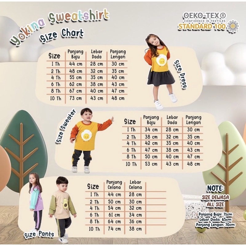 RACHIDKIDS / BAJU ANAK LUCU / DAILY SET ANAK / SWEATSHIRT ANAK LUCU / YOKINA SERIES