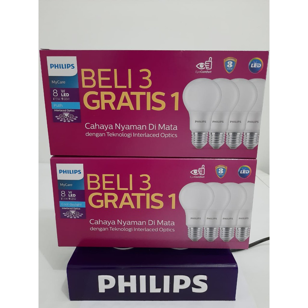 LAMPU PHILIPS LED 8 WATT PACK