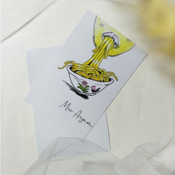 

Greeting card/Postcard/Kartu Pos Original Watercolor Art Print l MIE AYAM