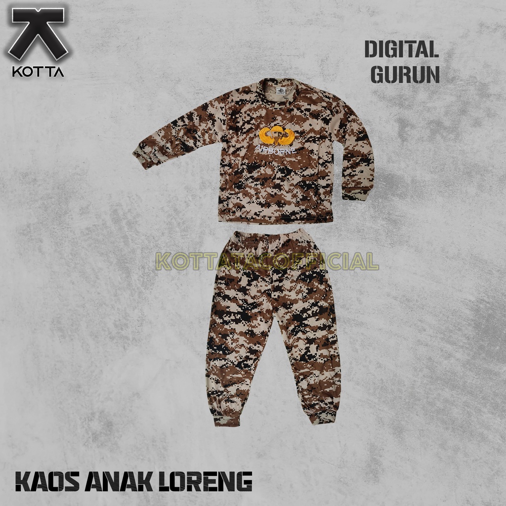 KAOS ANAK LORENG - SETELAN KAOS ANAK LORENG TNI - SETELAN ANAK CAMO PERBAKIN - TRAINING ANAK LORENG