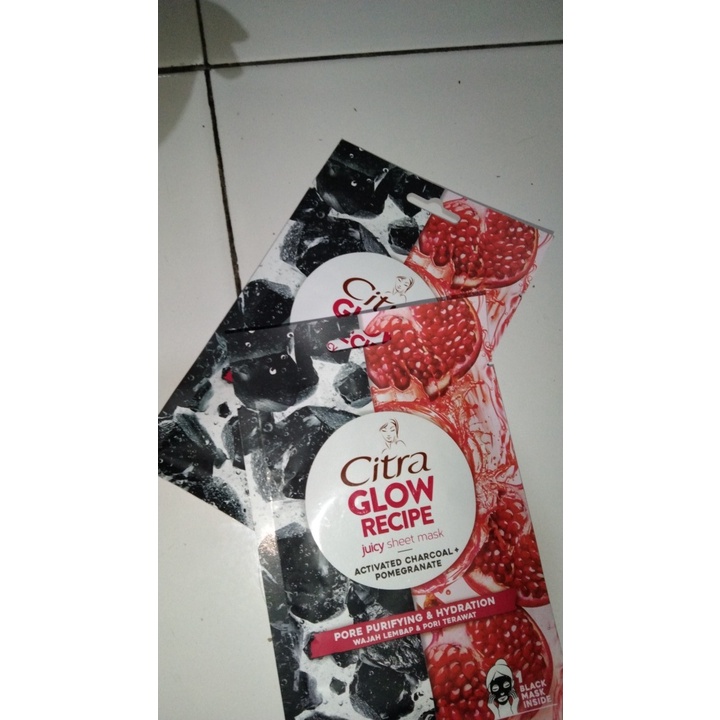 Citra Glow Recipe Activated Charcoal + Pomegranate Sheet Mask [25 g]