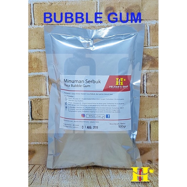 

(500 Gram) Bubble Gum Premix Milkshake / Bubble Powder Drink