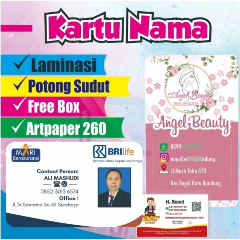 

Kartu Nama Custom Laminasi & Potong Sudut Murah | CetakKartunamaolshop