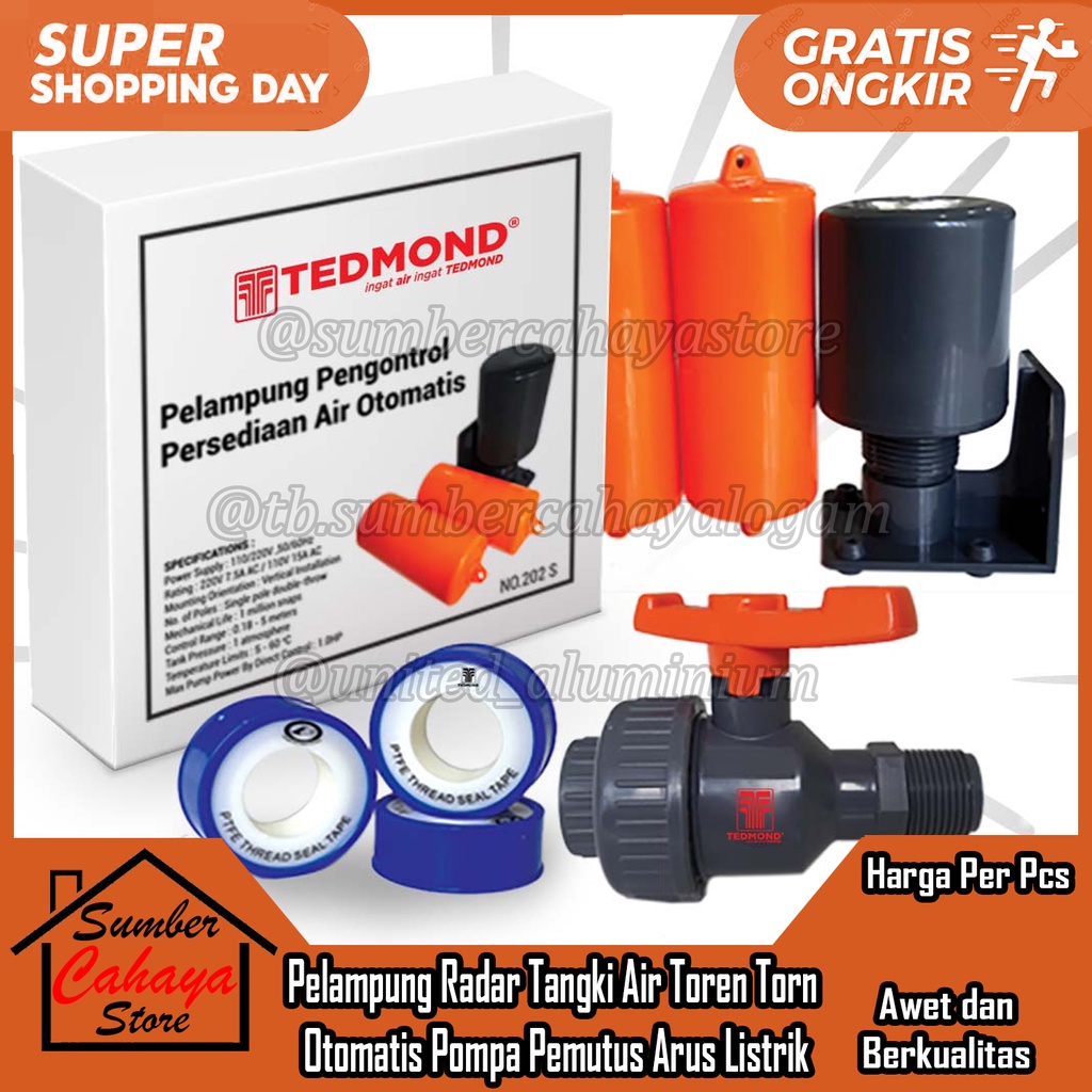 Pelampung Radar Tangki Air Perlengkapan Toren Torn Otomatis Plampung Pengontrol Persedian Tankki Tan