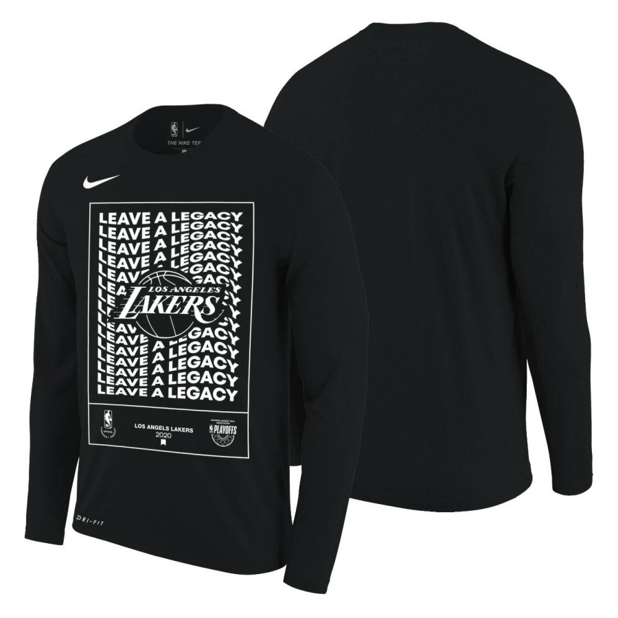 KAOS BAJU TSHIRT NBA LENGAN PANJANG LAKERS LEGACY BLACK / BAJU BASKET PRIA WANITA