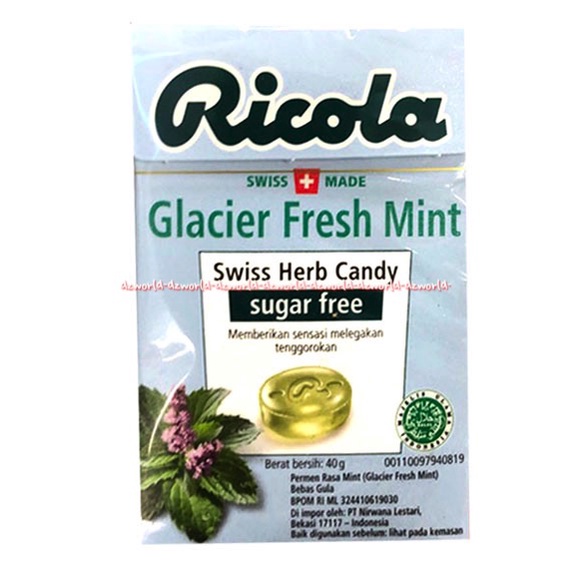 Ricola Original Herb 40gr Glacier Fresh Mint Candy Sugar Free Permen Rikola Penyegar Pelega Tenggorokan Tanpa Gula Bebas Swiss Herb Candy