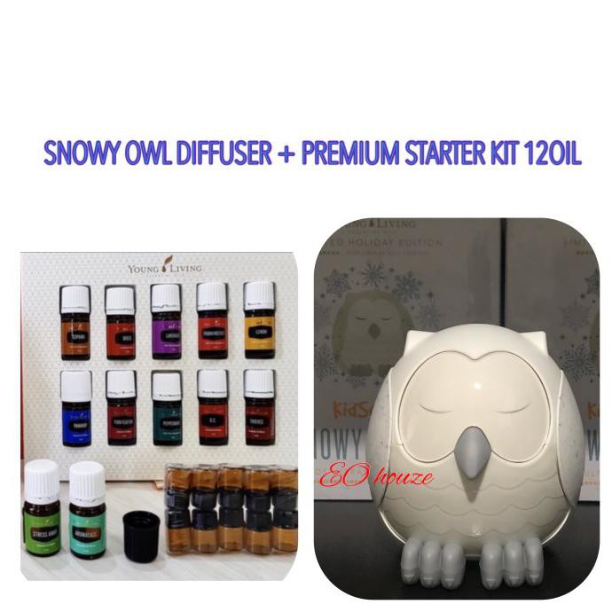 Snowy Owl Diffuser Young Living + Premium Paket 12Oil Starter Kit Fairuzm_Store