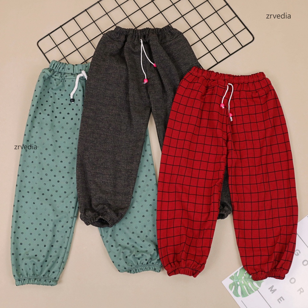 (ANAK PEREMPUAN) Jogger Motif uk 5-8 Tahun / Joger Pants Anak Cewek Murah Celana Panjang Import Adem