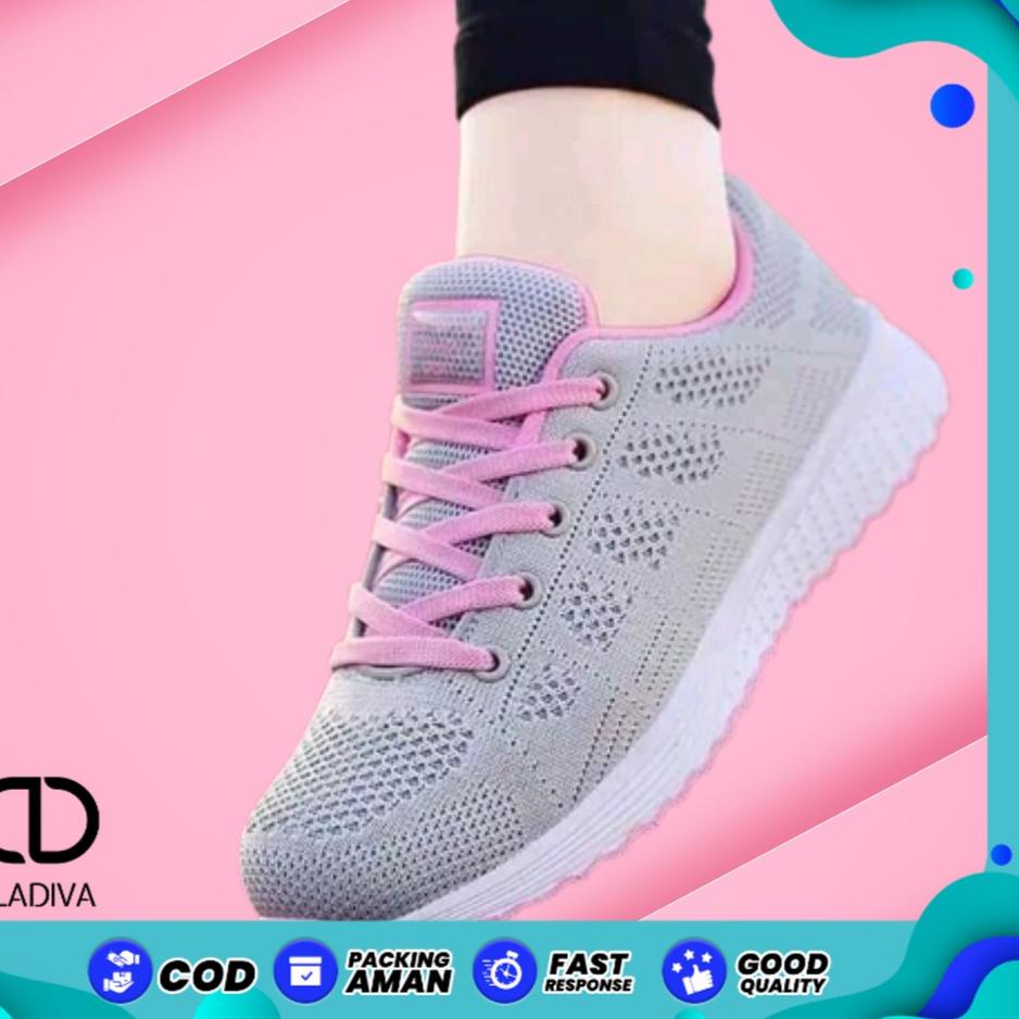 [FCI] Sepatu Kets Running Wanita Fashion Sport Olahraga Jogging Lari Spatu Cets Sneakers Shoes Seoat