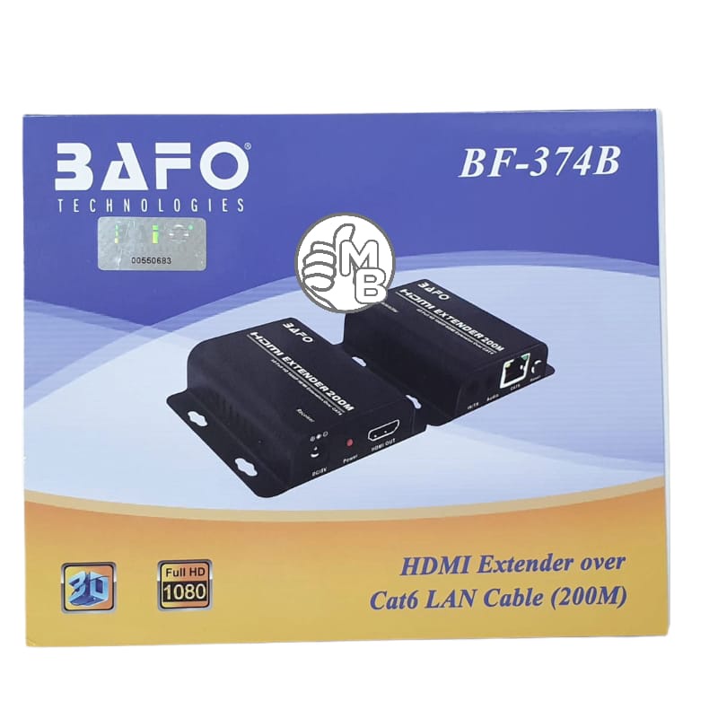 Bafo BF-374B HDMI Extender 200Meter Over Kabel Lan Cat6