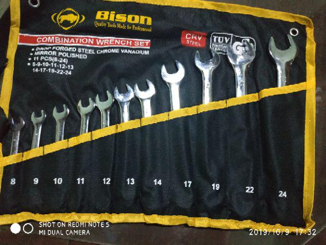 Kunci Ring Pas Set - Wrench Set 11 Pcs Bison 8 - 24 Mm