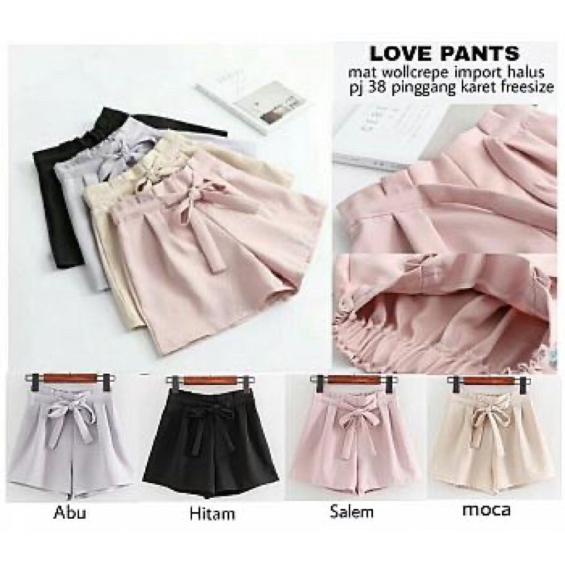 FN LOVE PANTS CELANA  PENDEK  WANITA FREESIZE Shopee  Indonesia