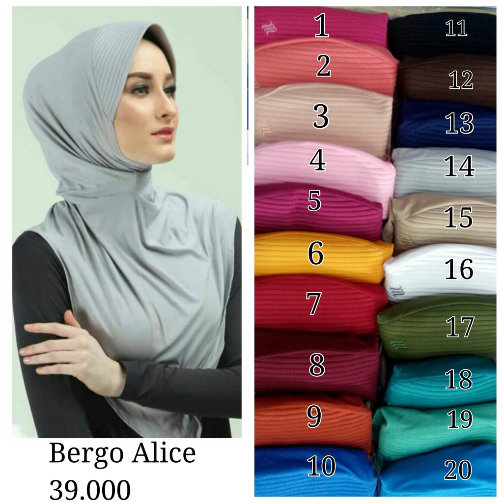 Mezora Hijab Bergo Instan Alice Kerudung Polos Lycra