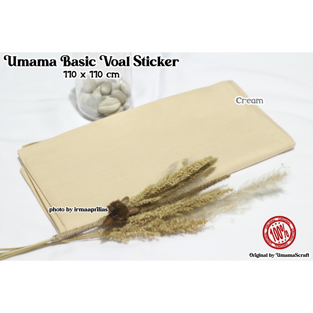 Hijab Basic Voal Umama Jilbab Segi Empat Polos Umama Kerudung Polos Segi Empat Part 2-CREAM