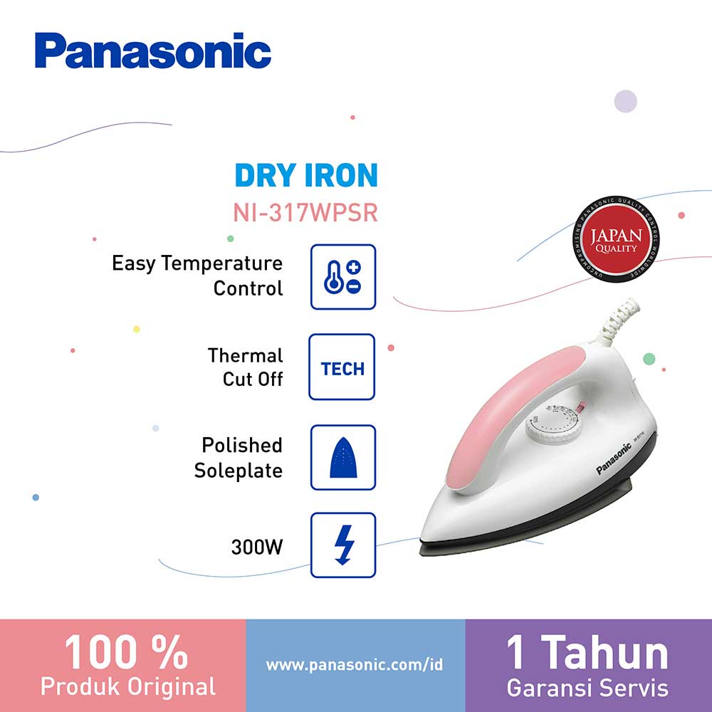 Panasonic Setrika NI-317 300W | Dry Iron NI317WPSR | NI 317-WPSR