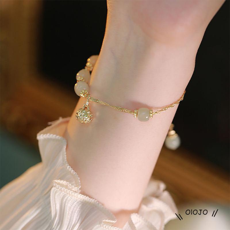 【COD】National Gelang Kawat Emas Dengan Liontin Lonceng Gaya Nasional Untuk Hadiah Spesial