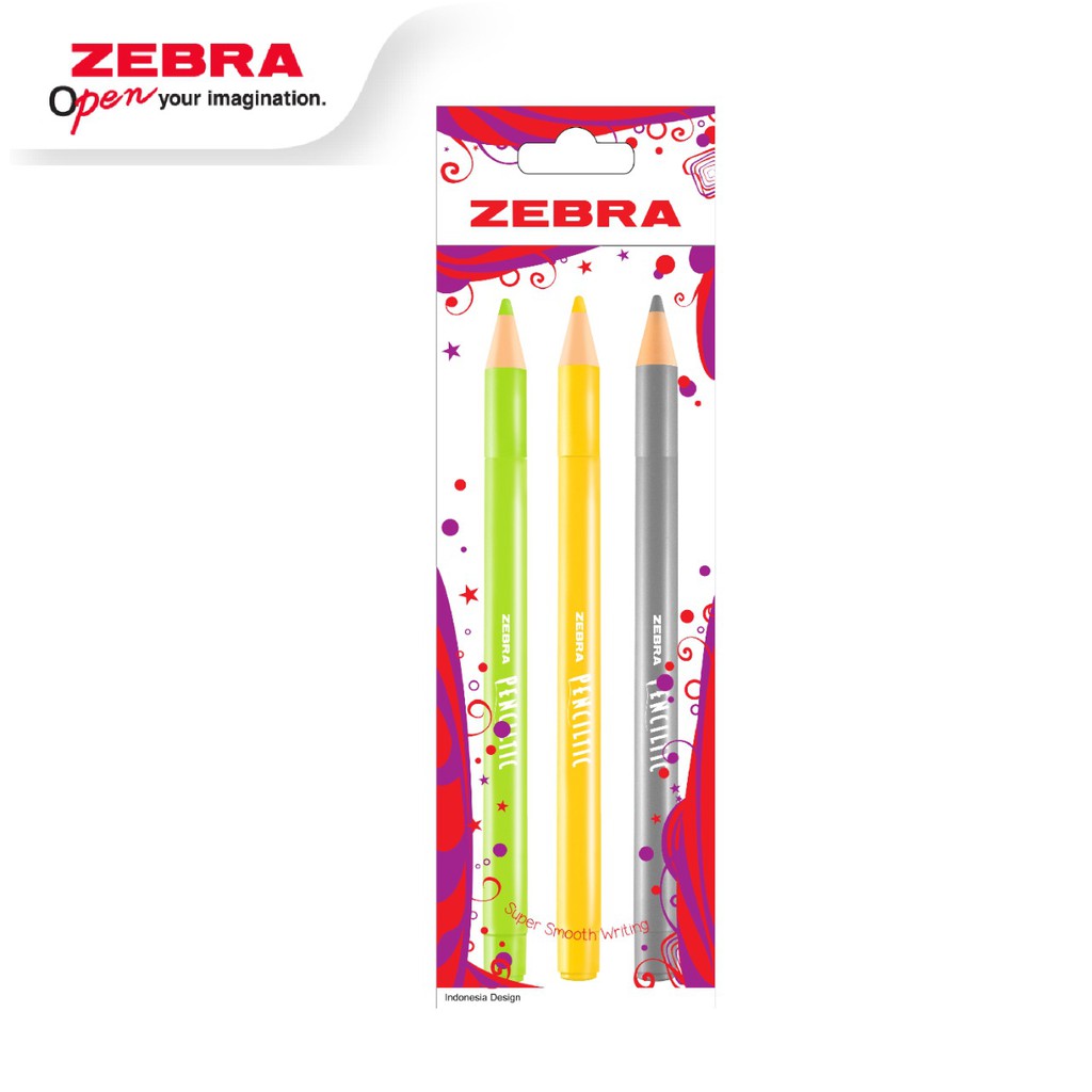 

ZEBRA Penciltic 3 Colours In 1 Set Pulpen Pena 0.4mm Fineliner Tip Ballpoint Pen Alat Tulis