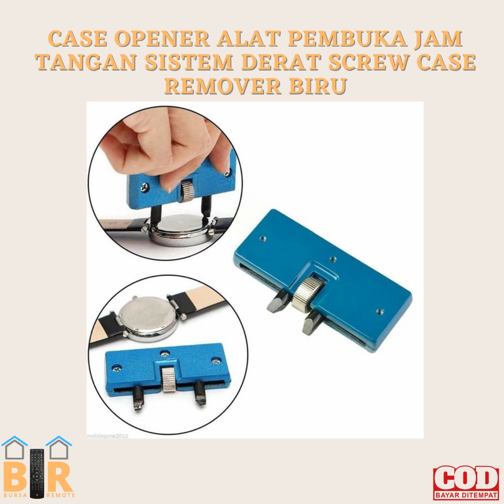 CASE OPENER ALAT PEMBUKA JAM TANGAN SISTEM DERAT SCREW CASE REMOVER BIRU