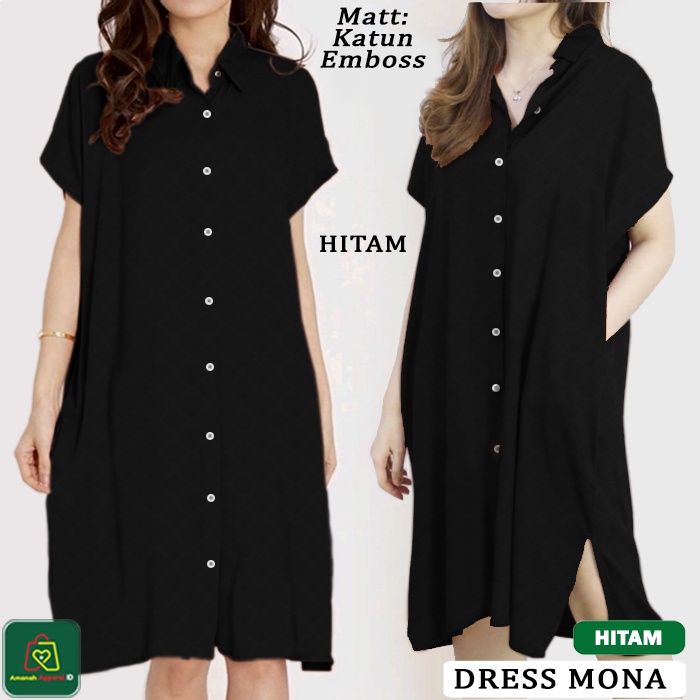 Baju Atasan Wanita DRESS MONA Bahan Katun Emboss Premium JUMBO TERBARU / 19941