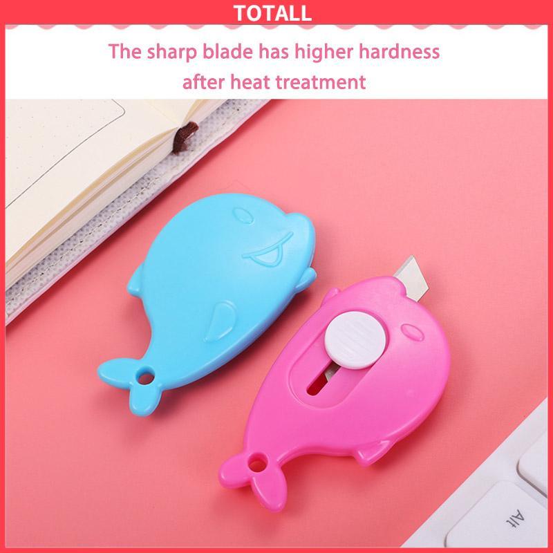 COD Mini Kartun Pemotong Utilitas Kecil Portabel Pemotong Unboxing Wortel Dolphin Whale Art Paper Cutter-Totall