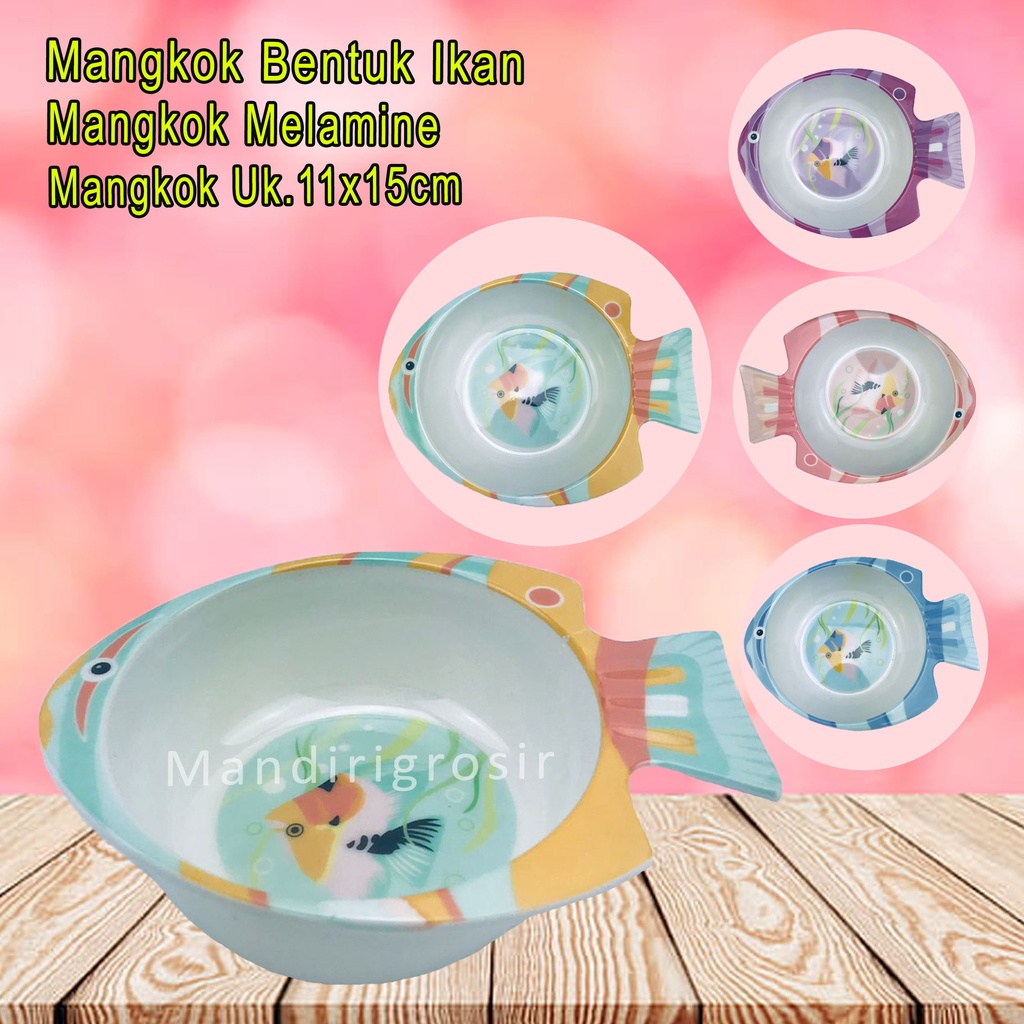 Mangkok Serbaguna *Mangkok * Mangkok Bentuk Ikan * Melamine 11x15cm