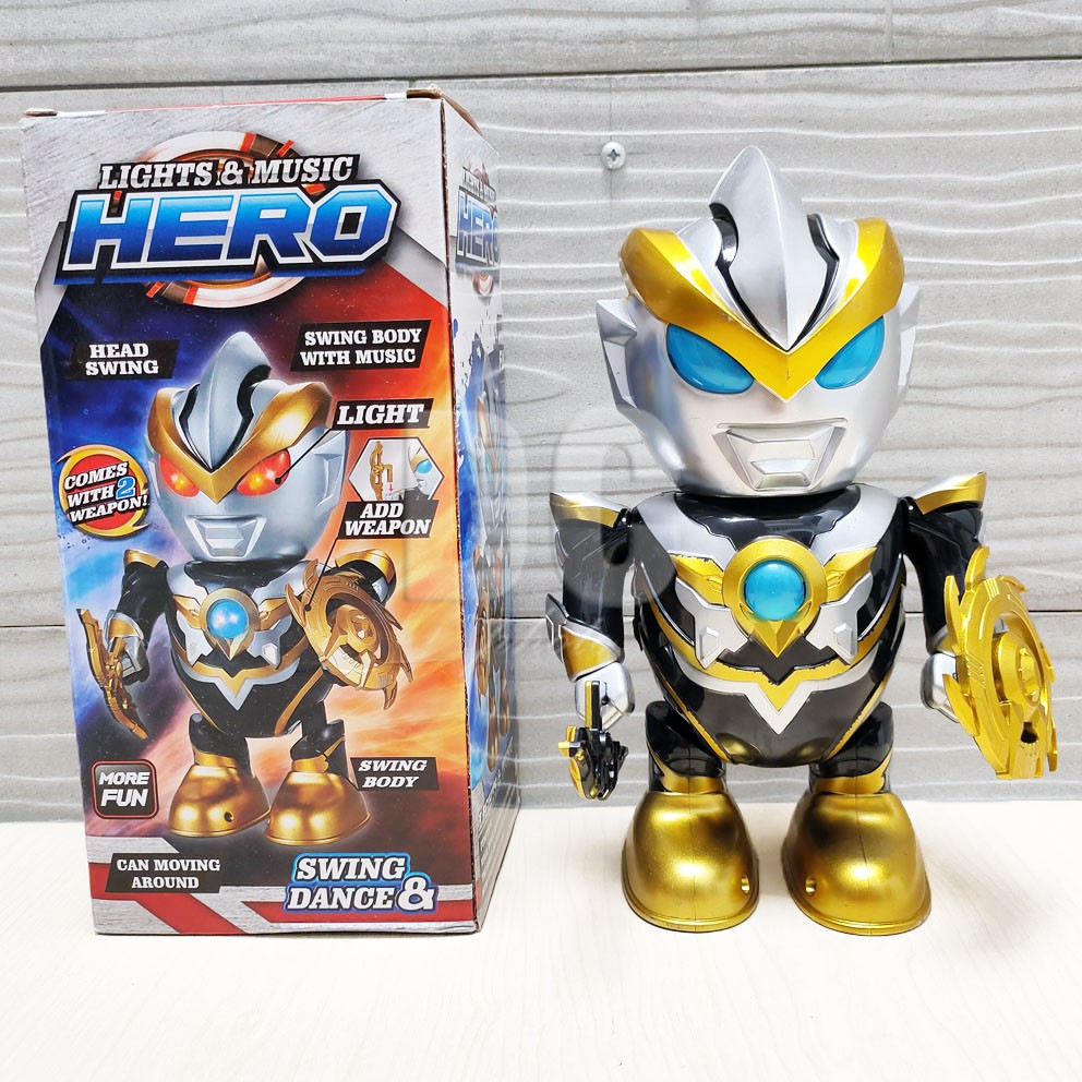 Dance Hero Ultraman Mainan Robot Superhero Menari Ada Lampu &amp; Musik