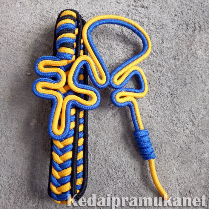 Tali Kur Koor Komando Variasi Pramuka Taruna Kepang Tiga Warna Hitam Kuning Biru