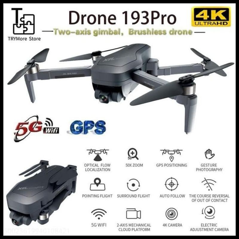 cod drone gps murah lipat xil 193 pro 2axis gimbal kamera 4k 5ghz