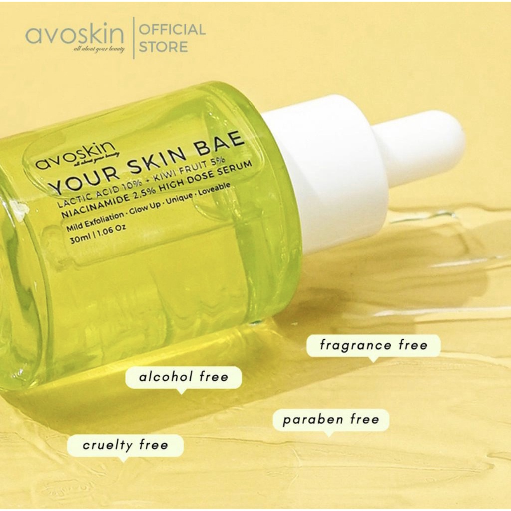 Avoskin Your Skin Bae Lactic Acid 10% + Kiwi Fruit 5% + Niacinamide 2,5% High Dose Serum 30ml