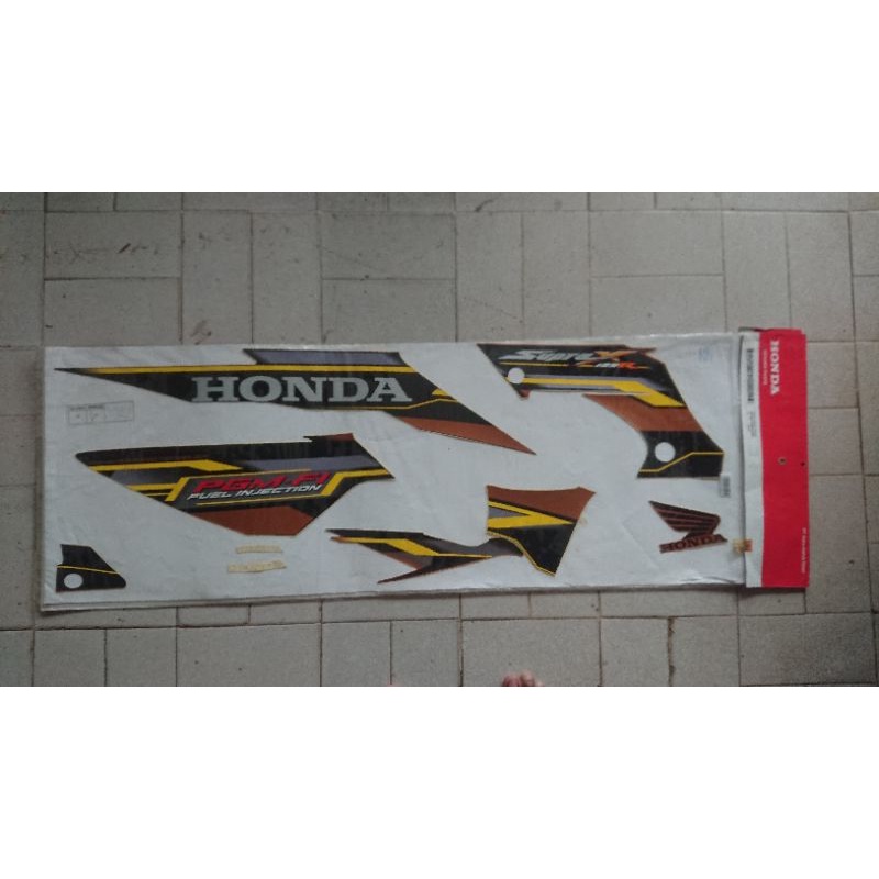 Lis Body-Sticker-Stiker-Striping-Stripping-Stripe Supra X 125 R PGM-FI 2006 Original AHM Orange Coke
