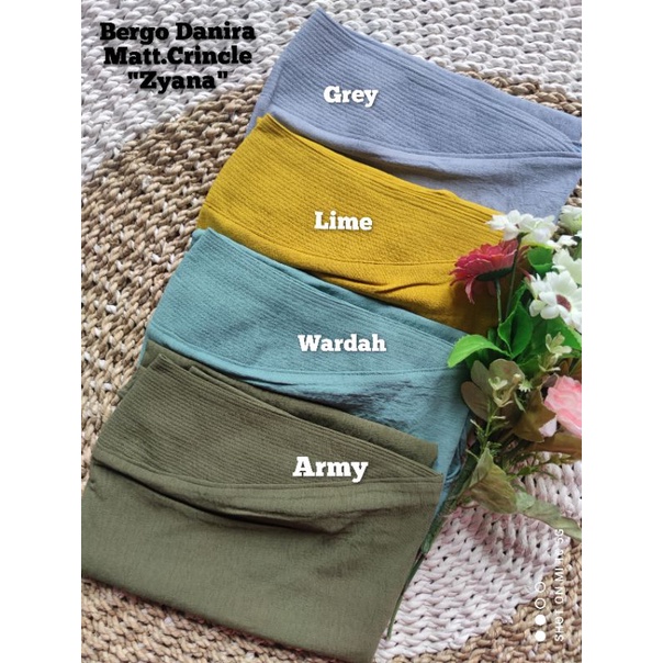 Jilbab Instan/BERGO Crinkle Premium DANIRA OVAL Ori zyana-2