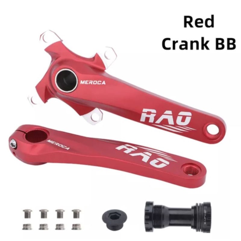 Meroca Rao Crankset HT2 BCD 104 Crankset Hollowtech Crank Sepeda Merah