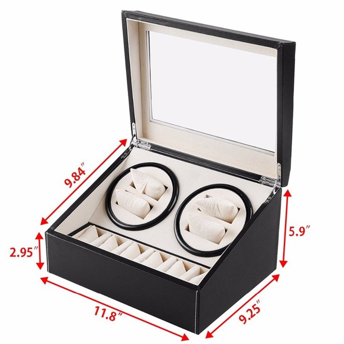 Pemutar Jam Tangan Otomatis WW001 Watch Winder 4 and 6 Bonus Adaptor