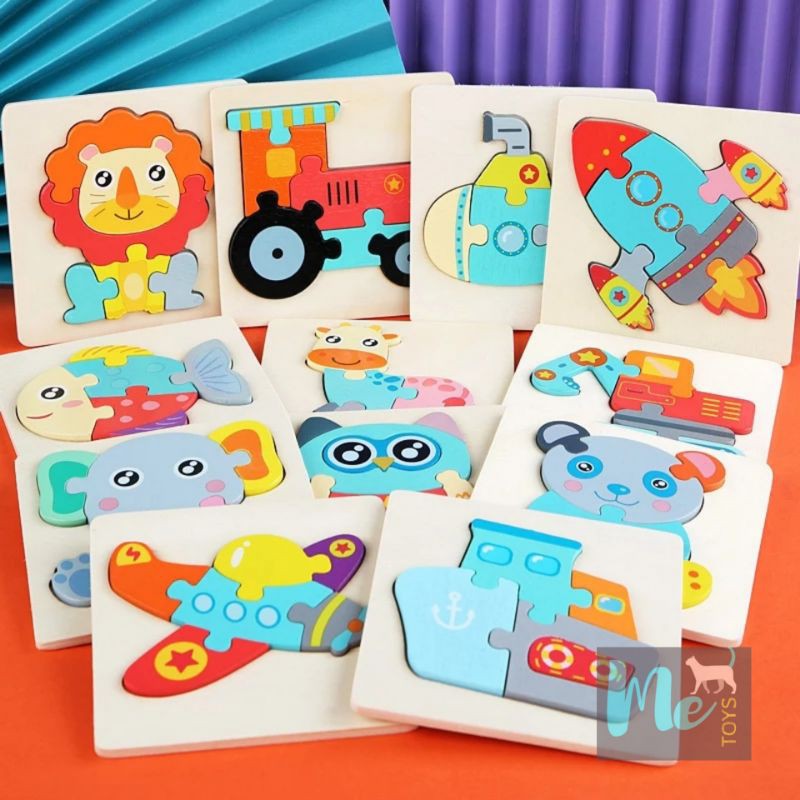 Puzzle 3D Mini Warna Pastel Untuk Edukasi Anak