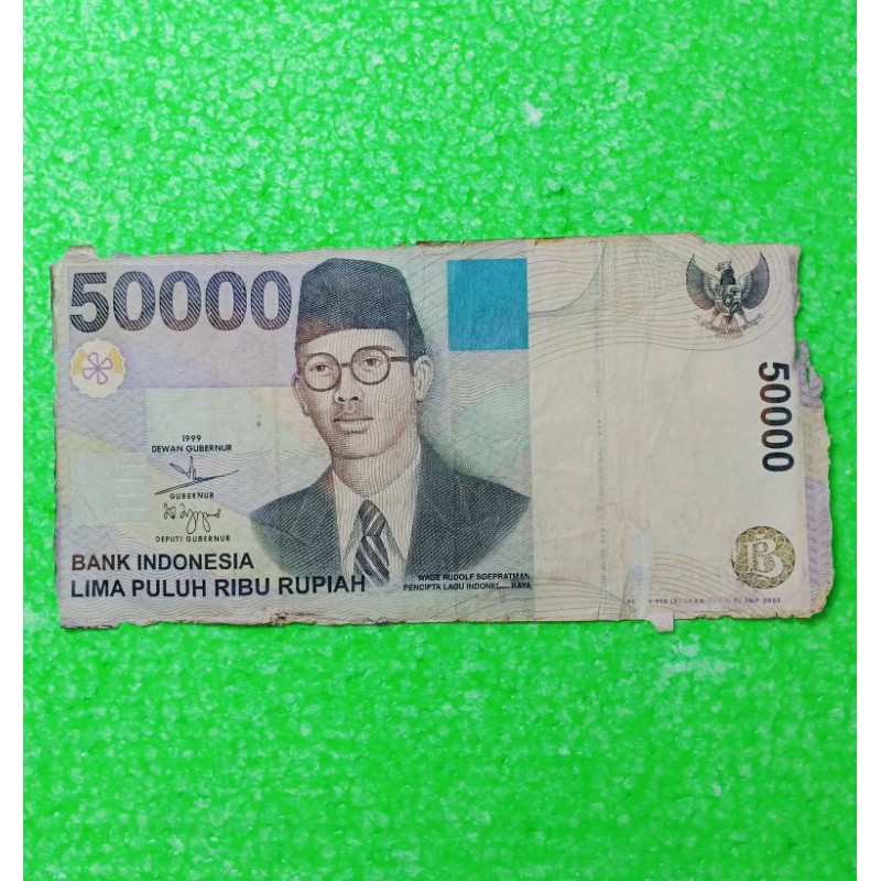 UM04 UANG KERTAS UANG LAMA 50000 RUPIAH TAHUN 1999 KOLEKSI UANG KUNO UANG KERTAS