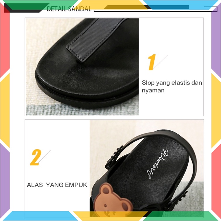 2025-1 Sandal Birken Wanita Wonderly Sendal Jepit Jelly Karet Empuk Cute Strap 2in1 Import Tawana