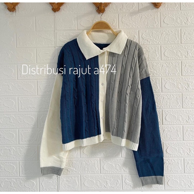 ZIGGY CARDIGAN CABLE COMBOMIC KERAH ATASAN WANITA