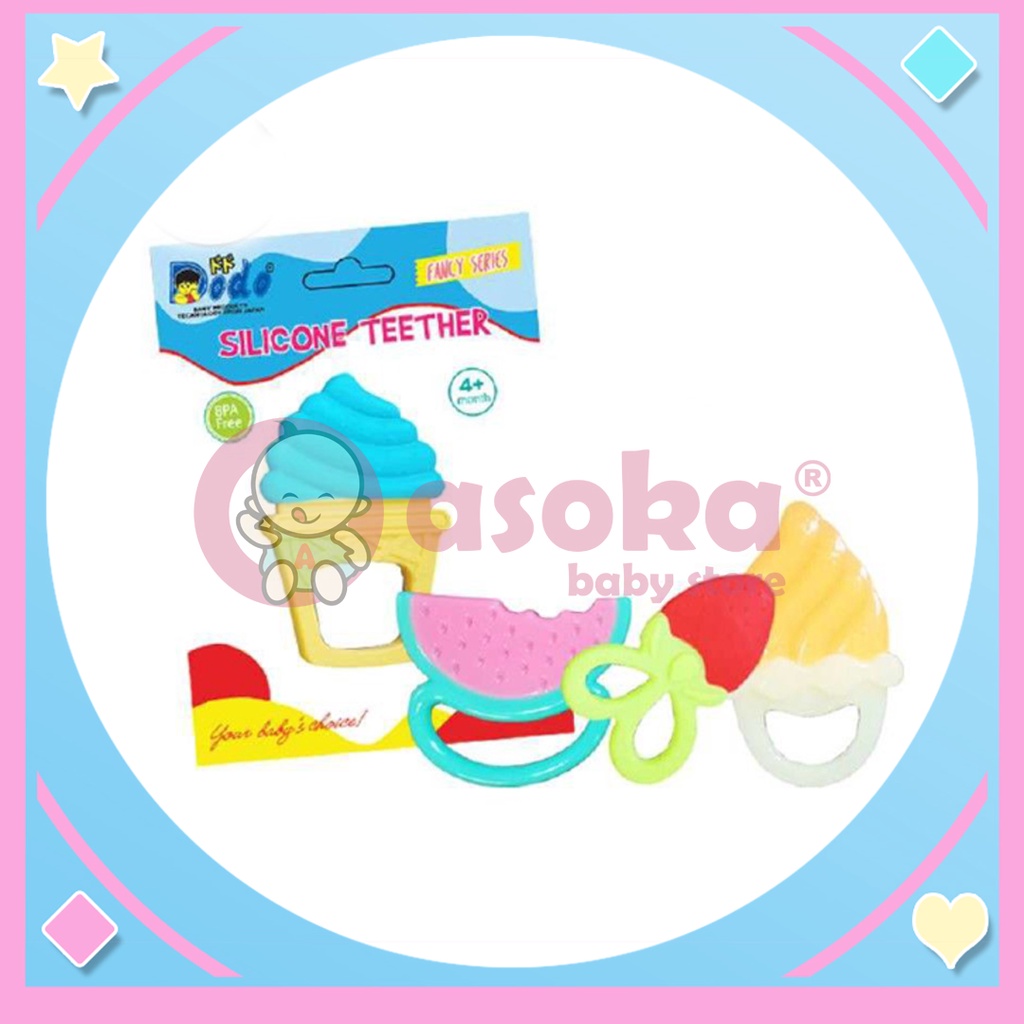 Dodo Silicone Teether FANCY Series DAC063 Gigitan Bayi Bentuk Makanan ASOKA