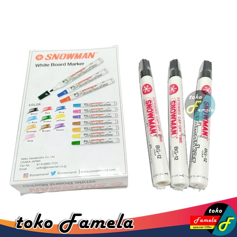 

Spidol Snowman BG-12 Original Board Marker Non-Permanent
