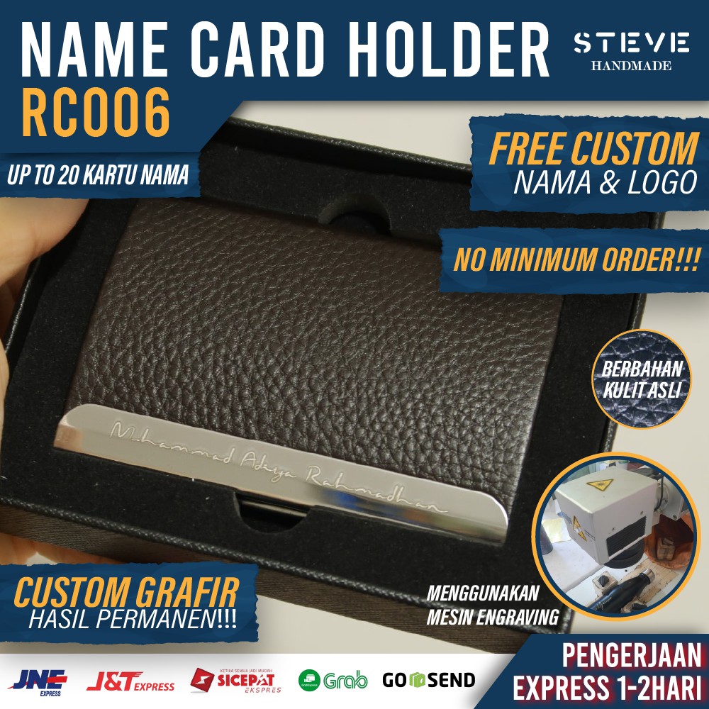 Dompet Kartu Nama Tempat Kartu Nama Name Card Holder RC006 Genuine Leather Custom