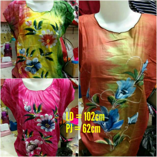 Terbaru Blouse Santai Wanita Motif Pelangi Lukis