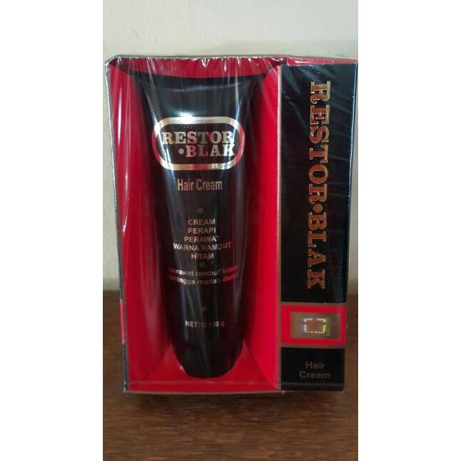RESTOR BLACK Hair Cream ~ Penghitam Rambut / Uban ~ Minyak Rambut Restor Black