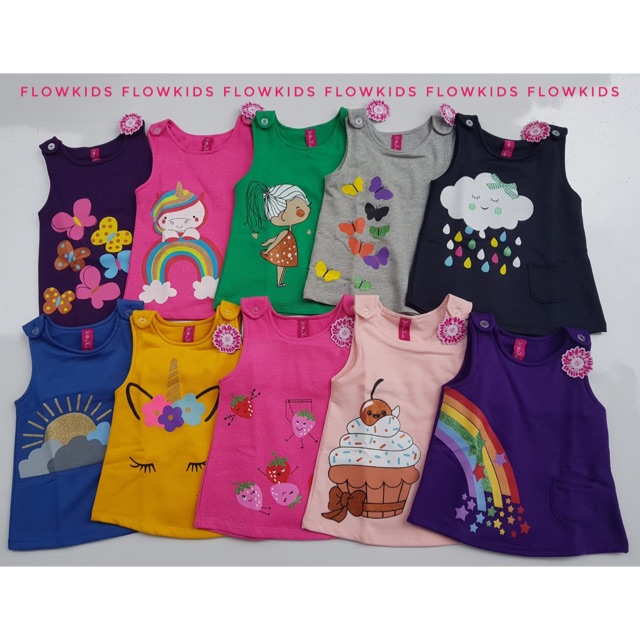 Overall tunic flower kids size 2-5T