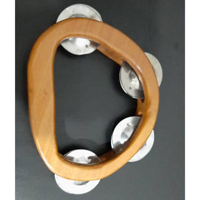 Mainan anak Tamborin kayu / kecrekan alat musik ritmis