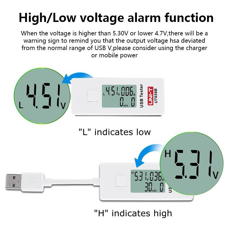 AKN88 - UNI-T UT658B -Digital LCD Portable Mini USB Tester 9V Max