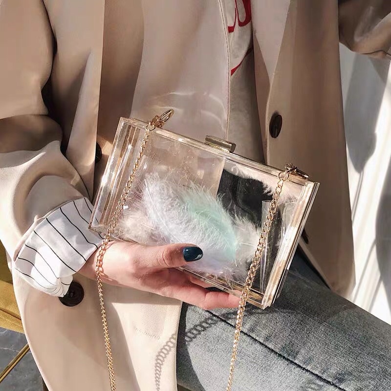 READY STOK! TAS PESTA ACRYLIC wanita / party women clutch glass bag clear mewah bening transparant transparan blink blink kaca korea arkilik akrilik